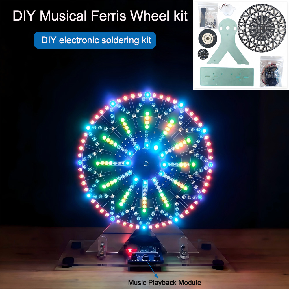 Diy Electronics Project Kit - DIY Elektronik-Bausätze: LED-beleuchtetes Musik-Riesenrad zum Selberlöten