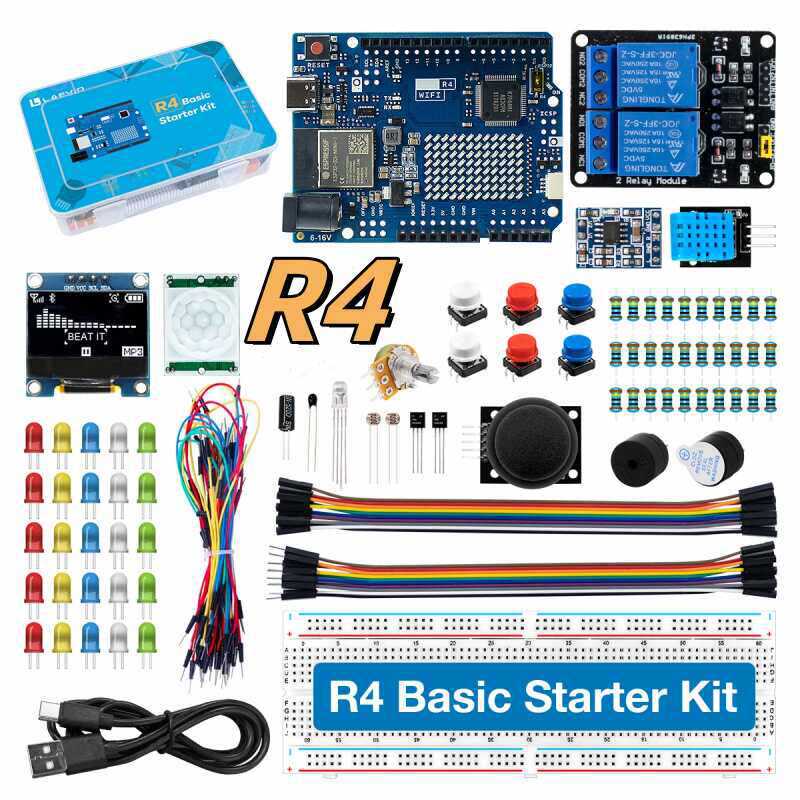 Diy Electronics Project Kit - UNO R4 WiFi-kompatibles Entwicklungs-Starter-Kit mit Sensoren